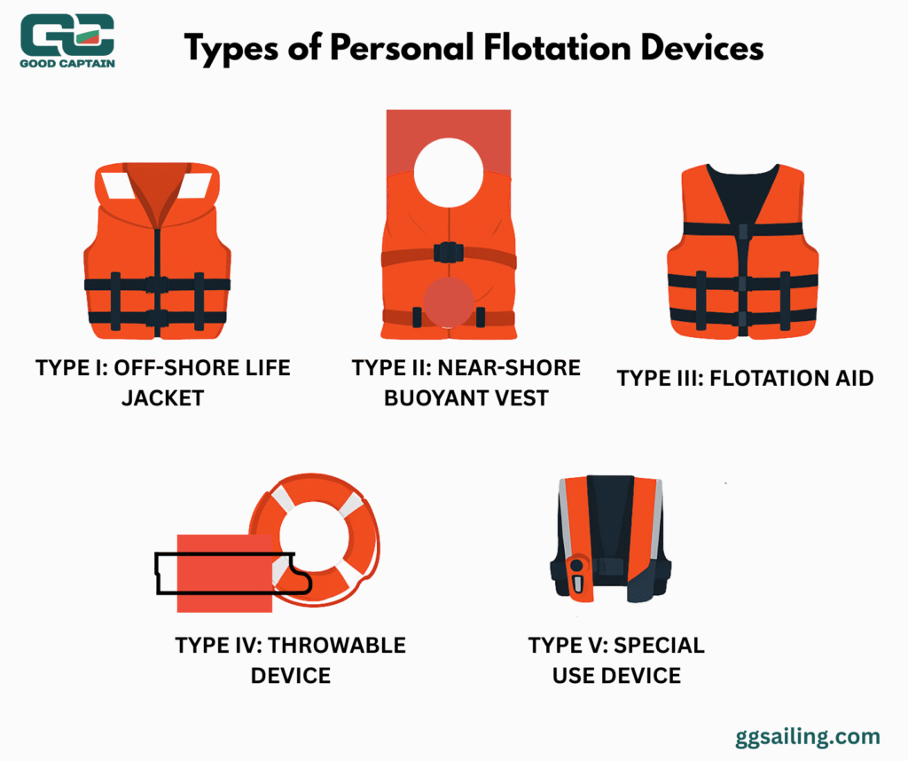 Types of personal flotation devices